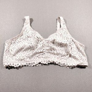 4/$20 Avella Lace Bralatte 22 Unpadded Full Coverage Bra Champagne Beige Ivory